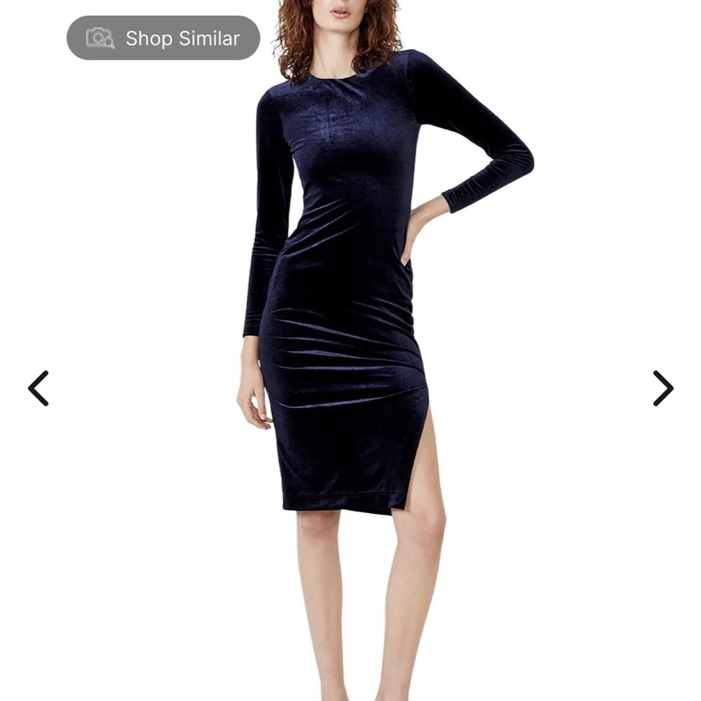 Navy blue velvet dress